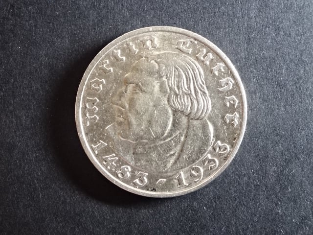 2 Reichsmark 1933 F Martin Luther, J.352