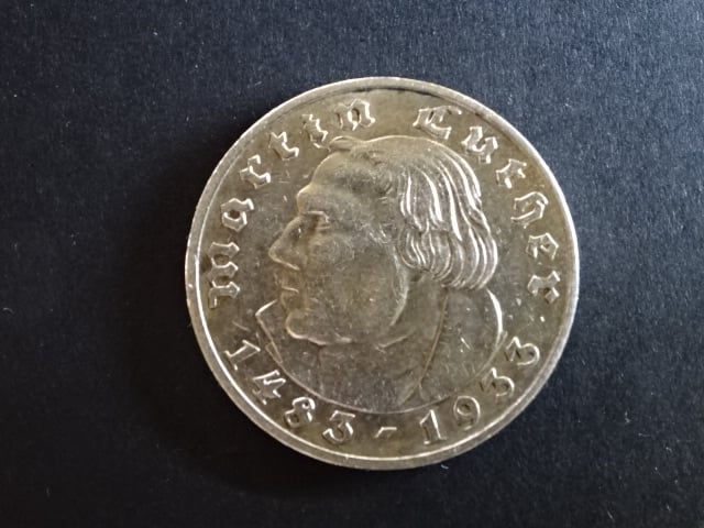 2 Reichsmark 1933 E Martin Luther, J.352