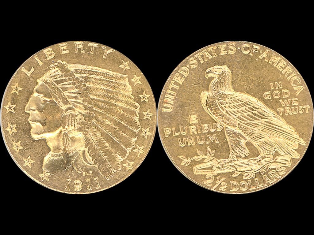 2 1/2 Dolar 1911 Indián, KM 128, 4,18g
