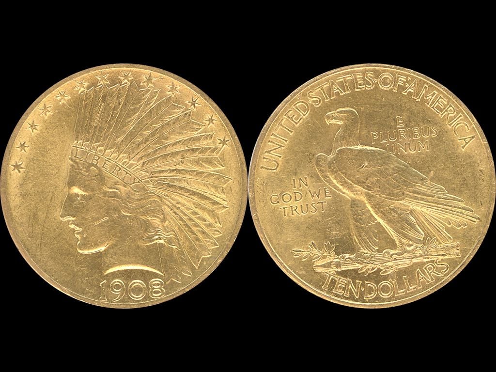 10 Dolar 1908 Indián, KM 130, 16,7g