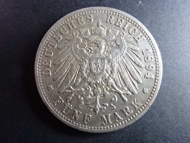 Baden, Friedrich I (1852-1907), 5 Mark 1894 G, J. 29, KM. 268