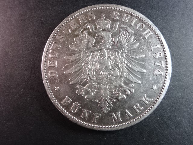 Bayern, Ludwig II (1864-1886), 5 Mark 1874 D, J. 42, KM. 896