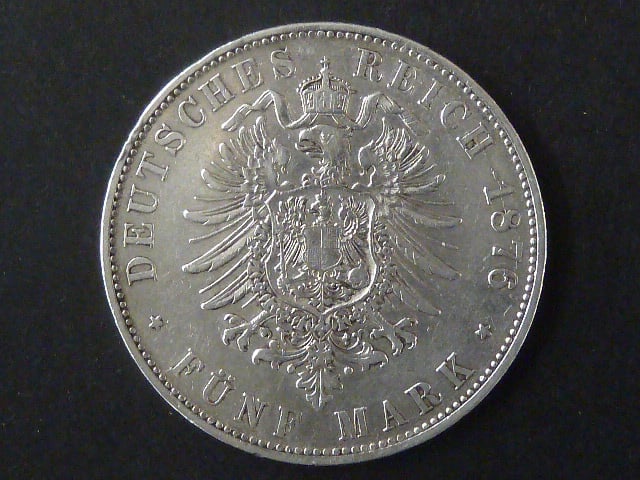 Bayern, Ludwig II (1864-1886), 5 Mark 1876 D, J. 42, KM. 896