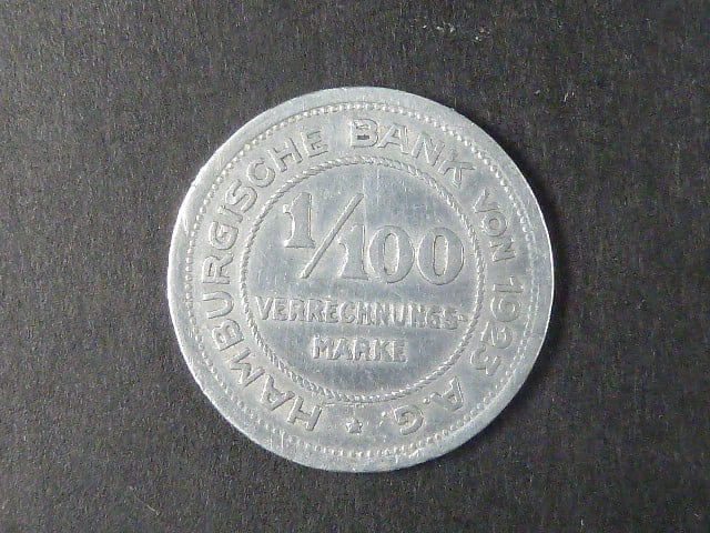 Hamburg, 1/100 Verrechnungmarke 1923 J, J.N35