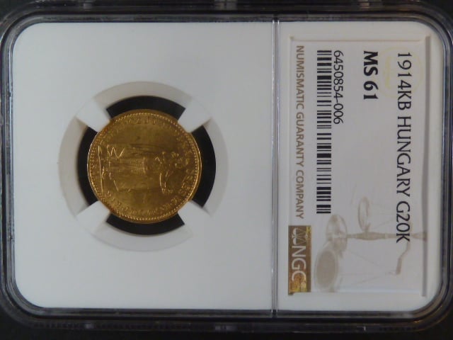 20 Koruna 1914 KB se znakem Bosny NGC MS 61