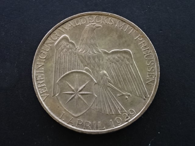 3 Reichsmark 1929 A Waldeck, J.337