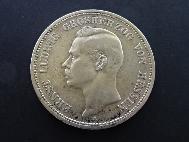 Hessen, Ernst Ludwig  (1892-1918), 5 Mark 1898 A, J. 73, KM. 369