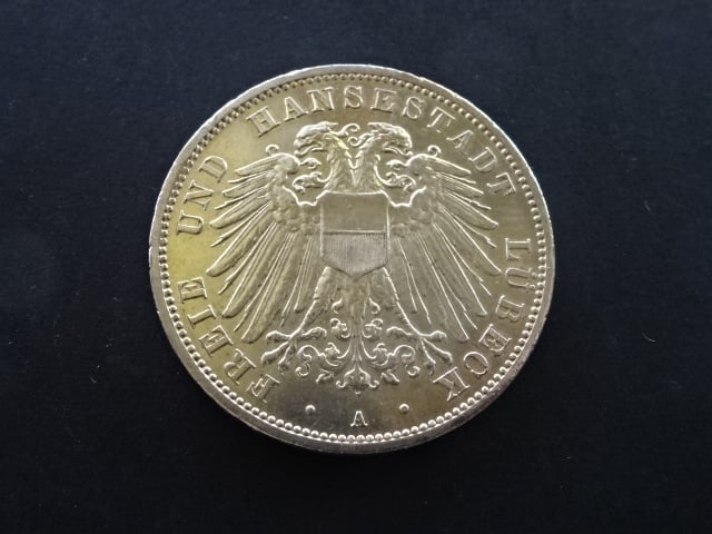Lübeck, 3 Mark 1914 A, J. 82, KM. 215