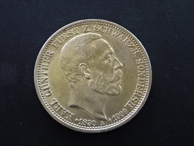 Schwarzburg, Karl Günther (1880-1909), 3 Mark 1909 A, J.170, KM. 154