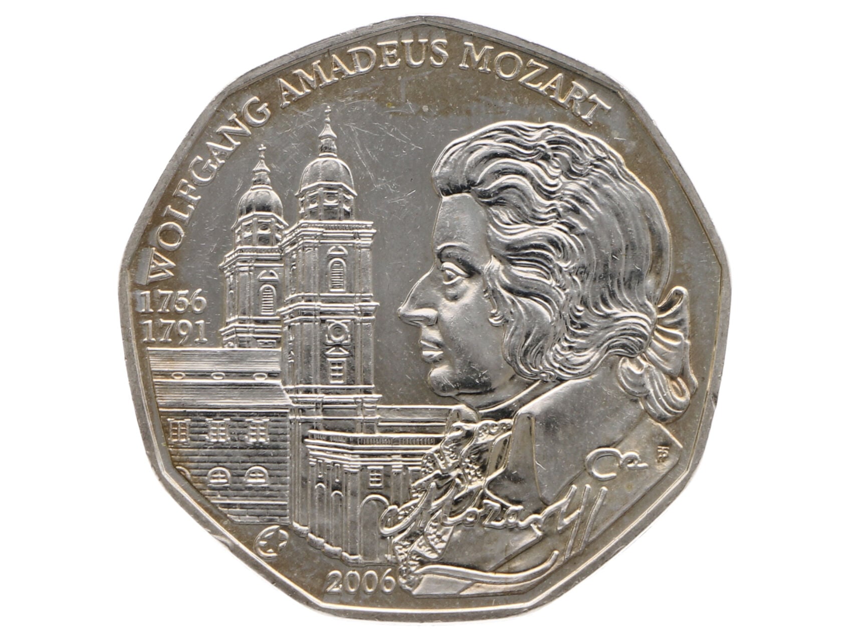 5 Euro 2006, 250. výročí Wolfgang Amadeus Mozarta, 0.800, 10g_
