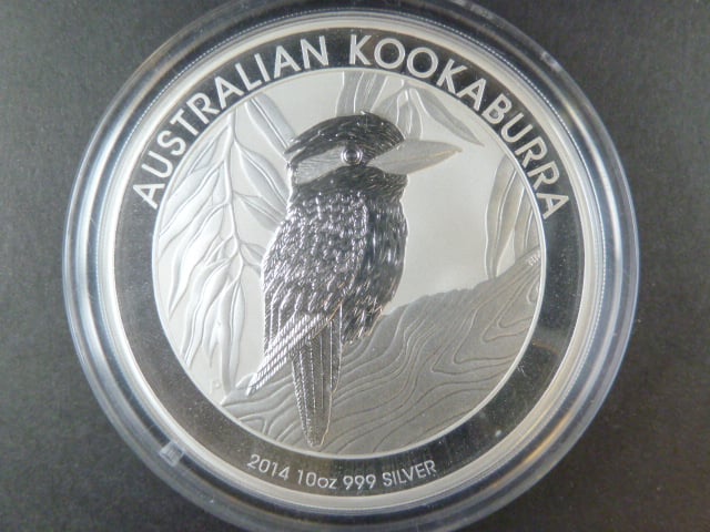 10 Dollars - 10 Oz Ag - Kookaburra 2014, kvalita proof, Ag 999/1000, 311,05g, etue
