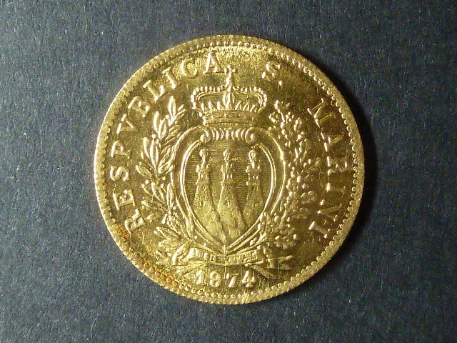 2 Scudi 1974, Au 0,917, 6 g