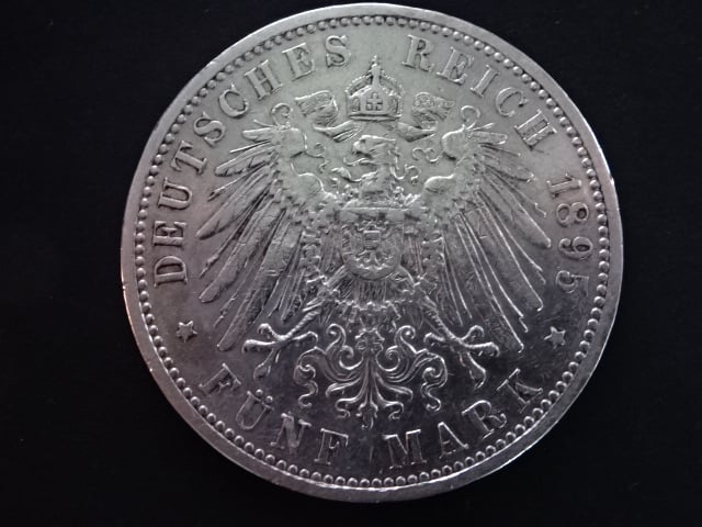 Prusko, Wilhelm II (1888-1918), 5 Mark 1895 A, J. 104, KM. 523