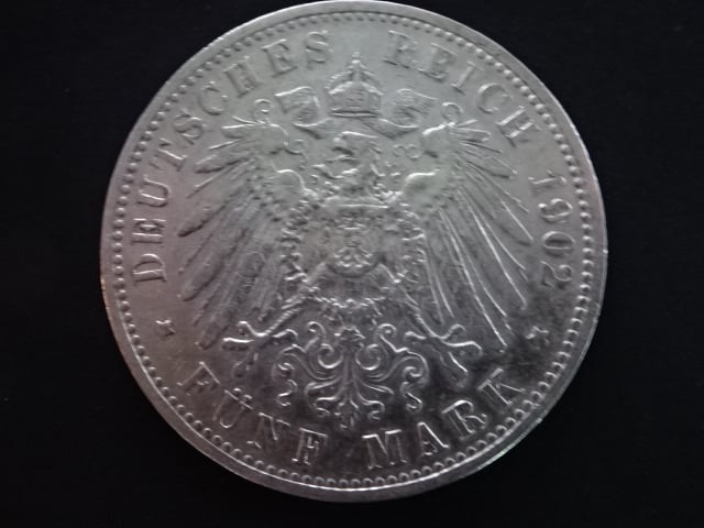Prusko, Wilhelm II (1888-1918), 5 Mark 1902 A, J. 104, KM. 523