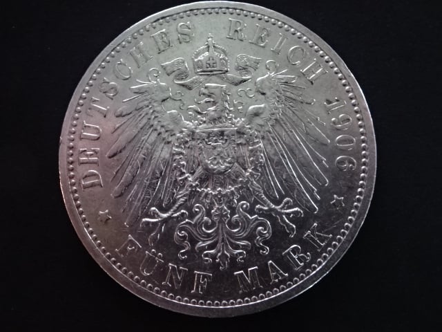 Prusko, Wilhelm II (1888-1918), 5 Mark 1906 A, J. 104, KM. 523