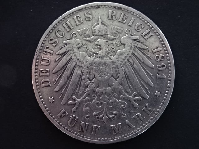 Sasko, Albert (1873-1902), 5 Mark 1891 E, J.125, KM. 1246