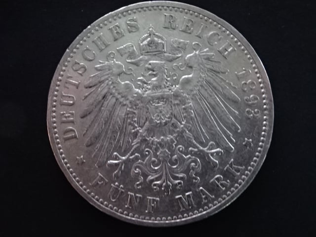 Sasko, Albert (1873-1902), 5 Mark 1893 E, J.125, KM. 1246