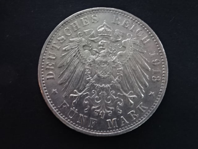 Bayern, Otto (1886-1913), 5 Mark 1913 D, J. 46, KM. 915