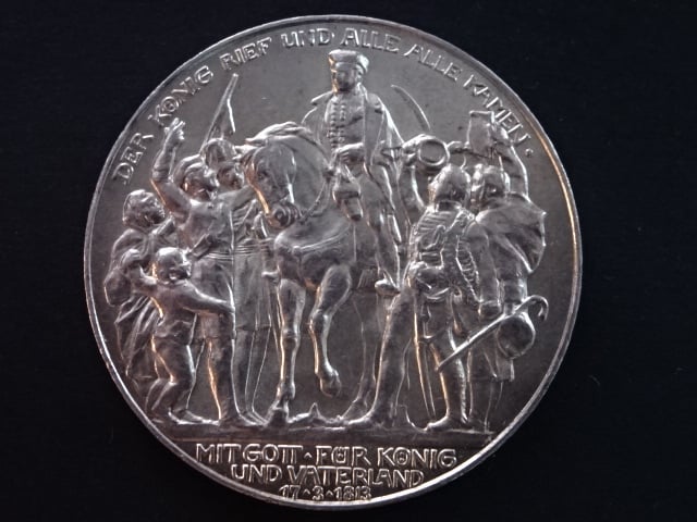 Prusko, Wilhelm II (1888-1918), 3 Mark 1913 A, J. 110, KM. 534
