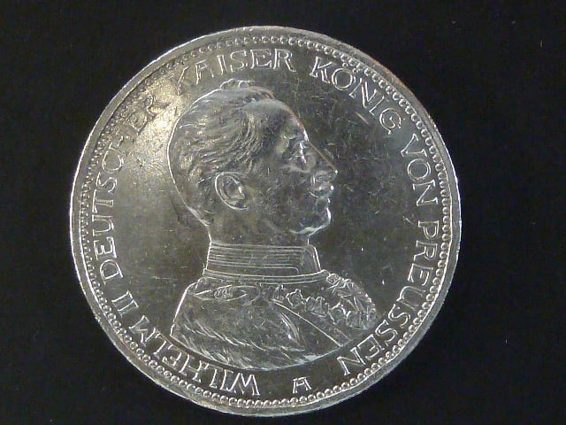 Prusko, Wilhelm II (1888-1918), 5 Mark 1913 A, J. 114, KM. 536
