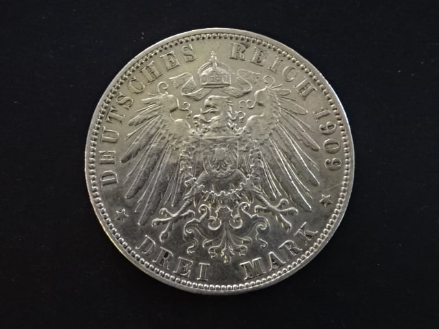 Hamburk, 3 Mark 1909 J, J.64, KM. 620