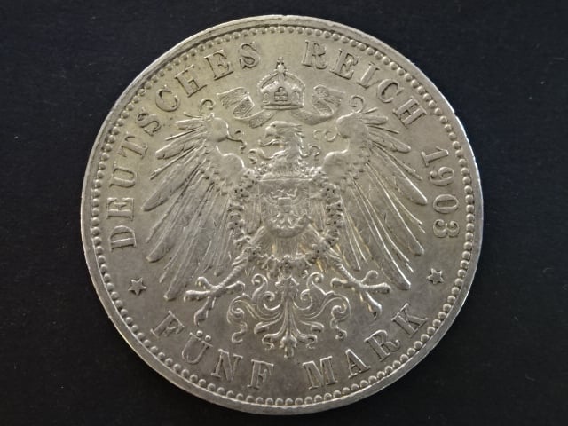 Sasko, Georg (1902-1904), 5 Mark 1903 E, J.130, KM. 1258