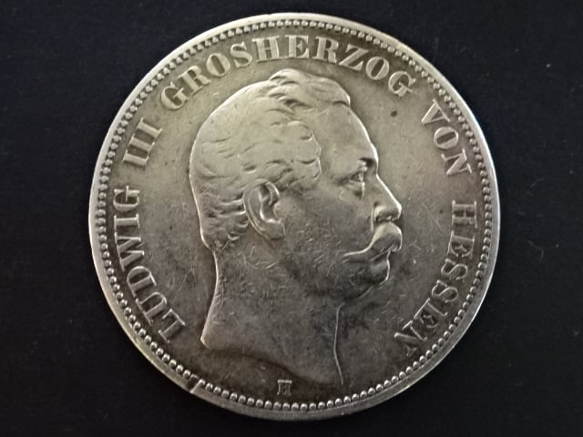 Hessen, Ludwig III.  (1848-1877), 5 Mark 1875 H, J. 67, KM. 353