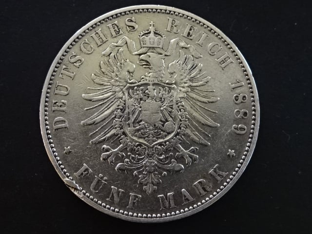 Sasko, Albert (1873-1902), 5 Mark 1889 E, J.122, KM. 1238