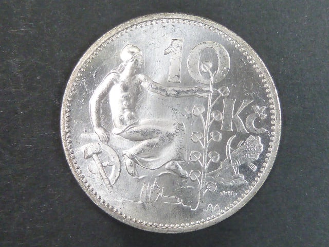 10 Kč 1931 téměř ražební lesk