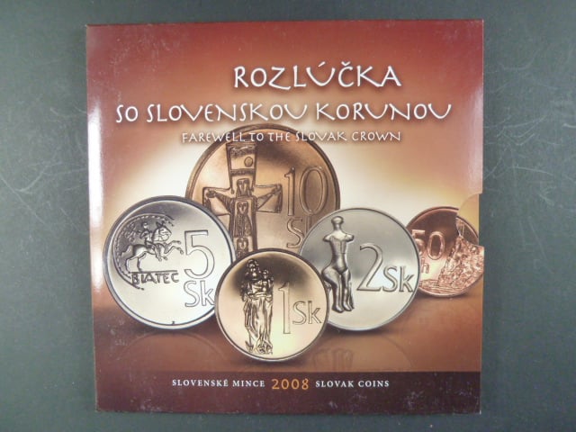 2008 ročníková sada mincí Rozlúčka so slovenskou korunou, proof