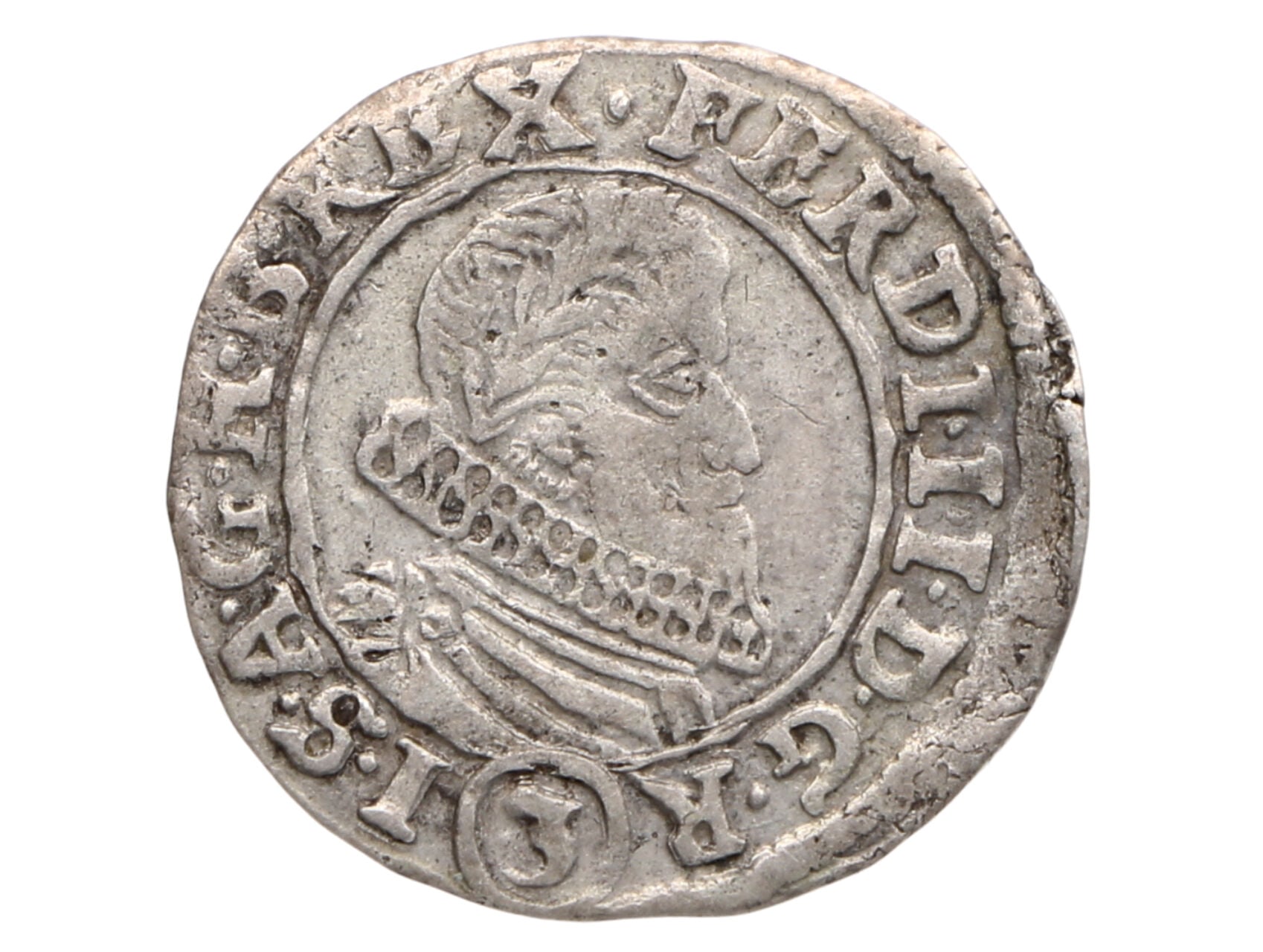 3 Krejcar 1638, mincovna Praha, Jakub B. Wolker_