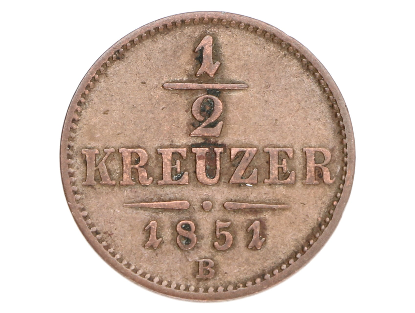1/2 Krejcar 1851 B_