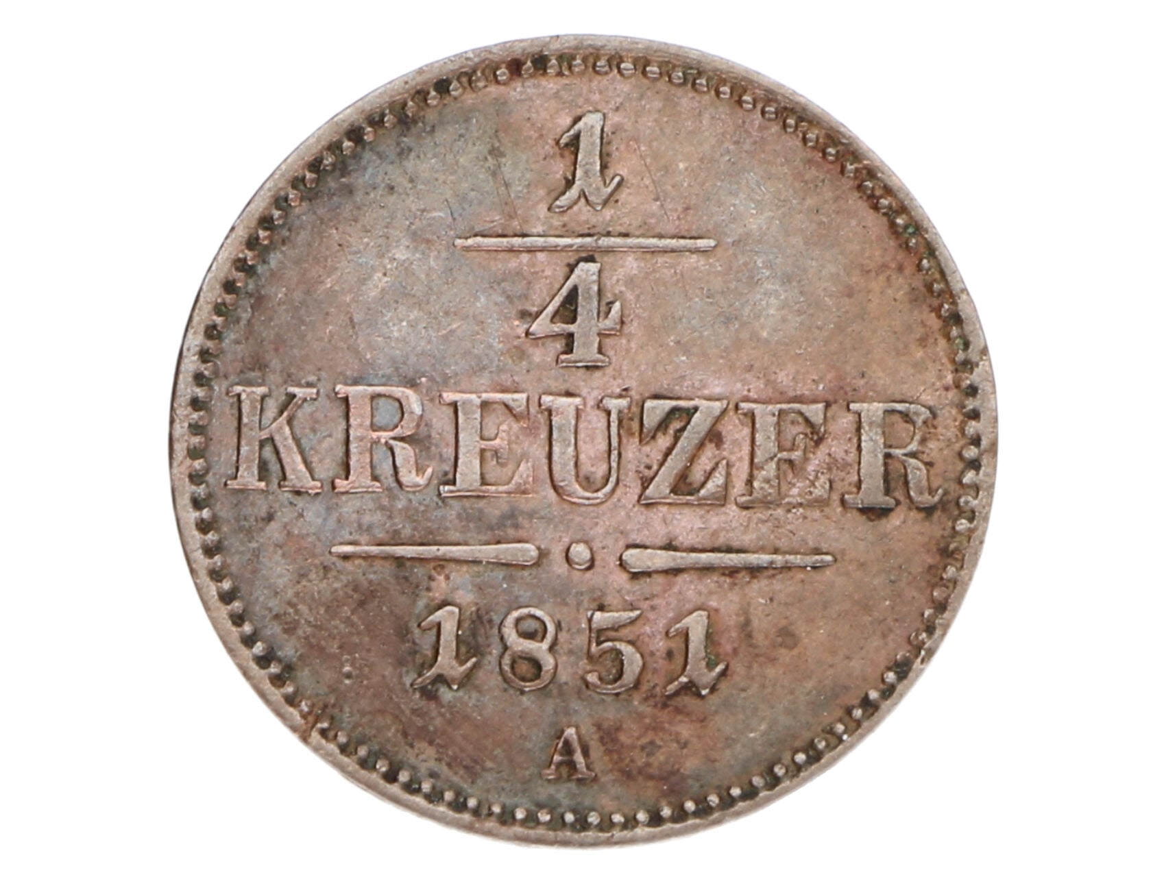 1/4 Krejcar 1851A_