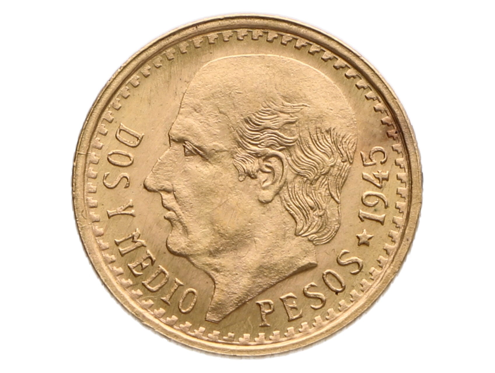 2 1/2 Peso 1945, 2,08g, 0.900 Au_