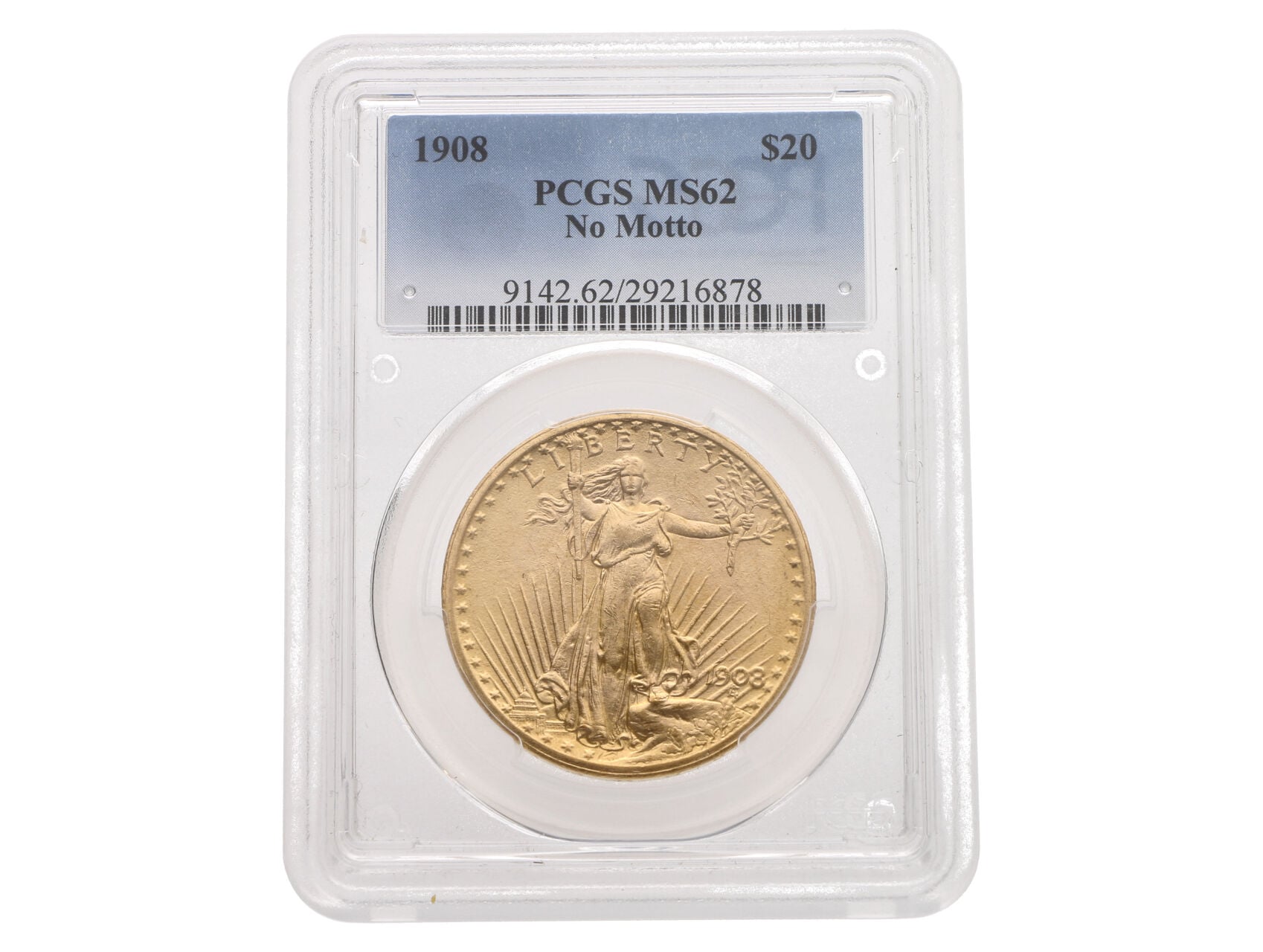 20 Dollar 1908, 33,436g, 0.900 Au, PCGS MS62_