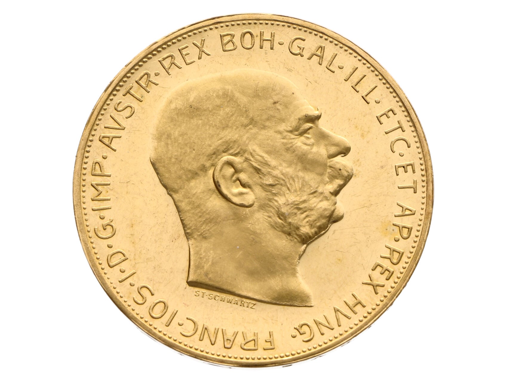 100 Korona 1915 Novoražba - Ražební lesk, 33.875g, 0.900 Au_