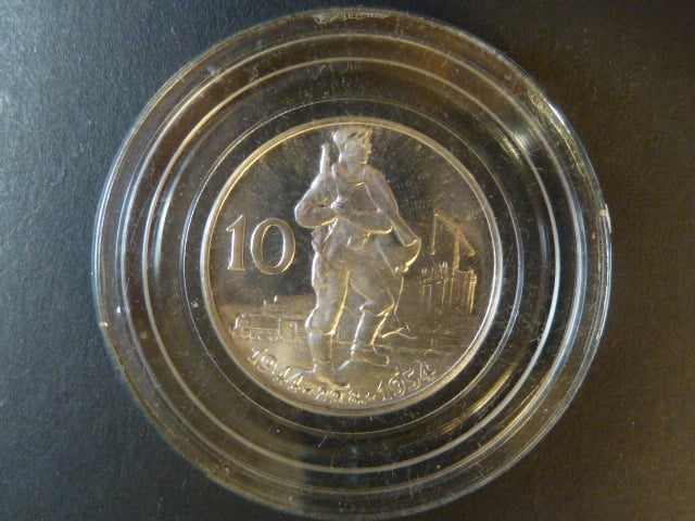 10 Kčs 1954, 10. výročí Slovenského národního povstání