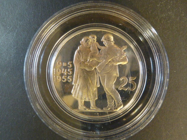 25 Kčs 1955, 10. výročí osvobození Československa