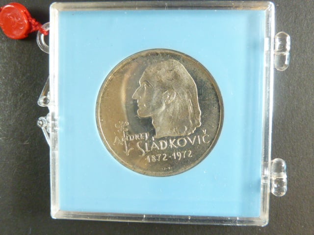 20 Kčs 1972, 100. výročí úmrtí básnika Andreja Sládkoviča