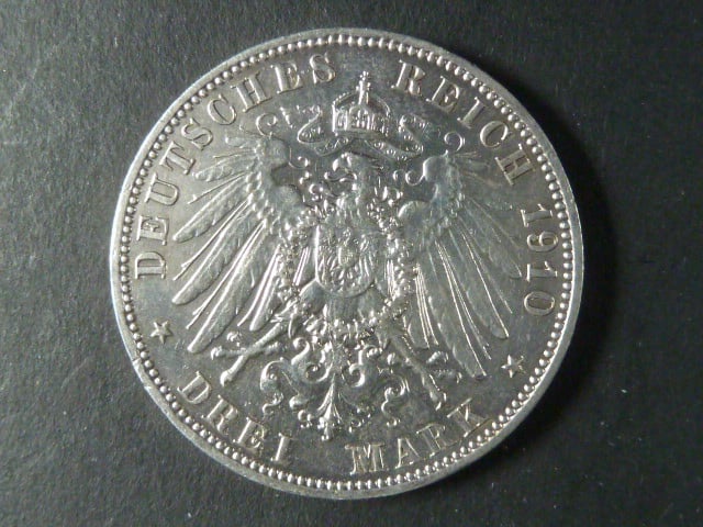Sasko, Friedrich August III. (1904-1918), 3 Mark 19010 E, J.135