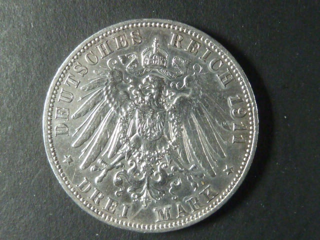 Sasko, Friedrich August III. (1904-1918), 3 Mark 19011 E, J.135