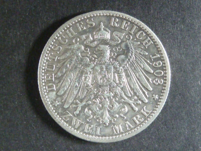 Württenberg, Wilhelm II. (1891-1918), 2 Mark 1903 F, J.174