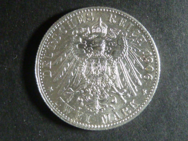 Württenberg, Wilhelm II. (1891-1918), 2 Mark 1906 F, J.174