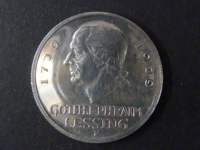 3 Reichsmark 1929 E Gotthold Ephraim Lessing, J.335