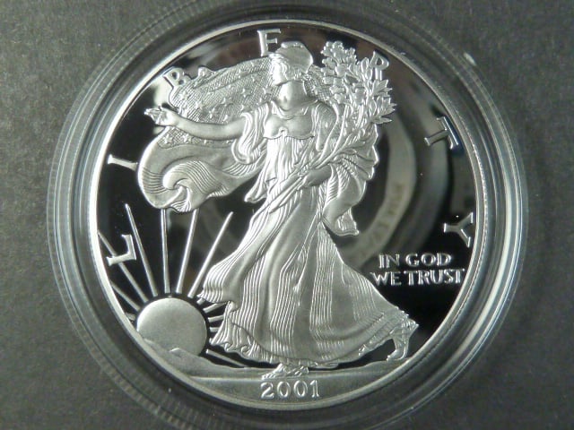 1 Dolar 2001, 1OZ ag, proof