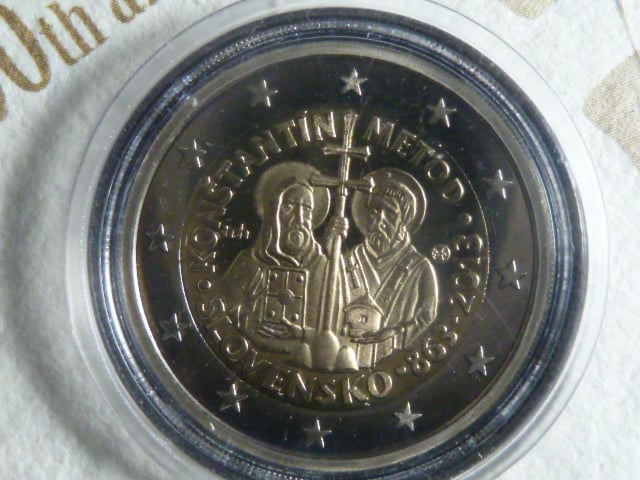 Slovensko 2 EUR 2013 pamětní 1150.výročí příchodu Konstantina a Metoděje na Velkou Moravu