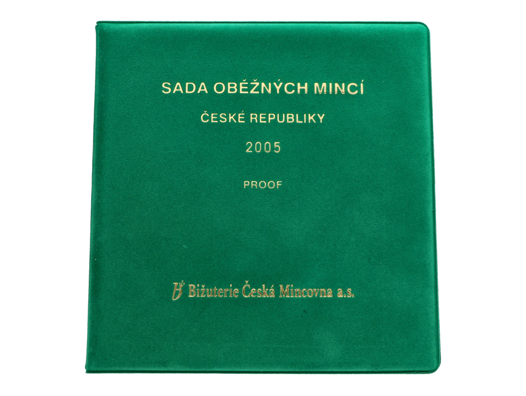 sada 2005 + stříbrný žeton 1Kč 1922 - Proof, semišový obal_