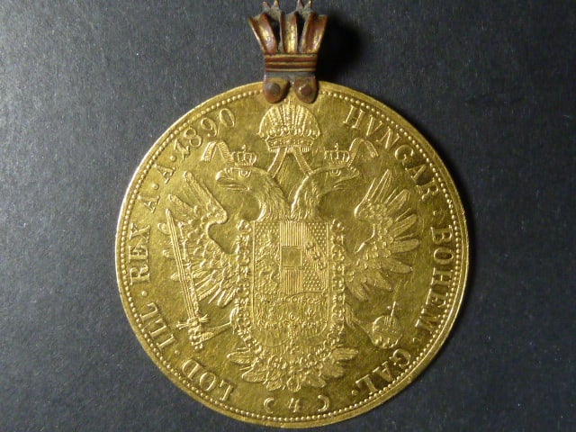 4 Dukát 1890, původní závěs