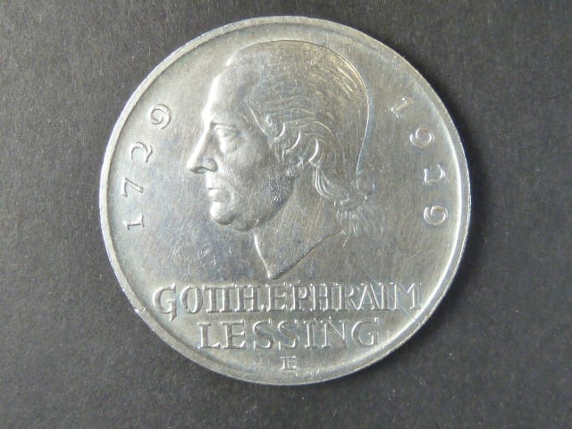 5 Reichsmark 1929 E Gotthold Ephraim Lessing, J.336
