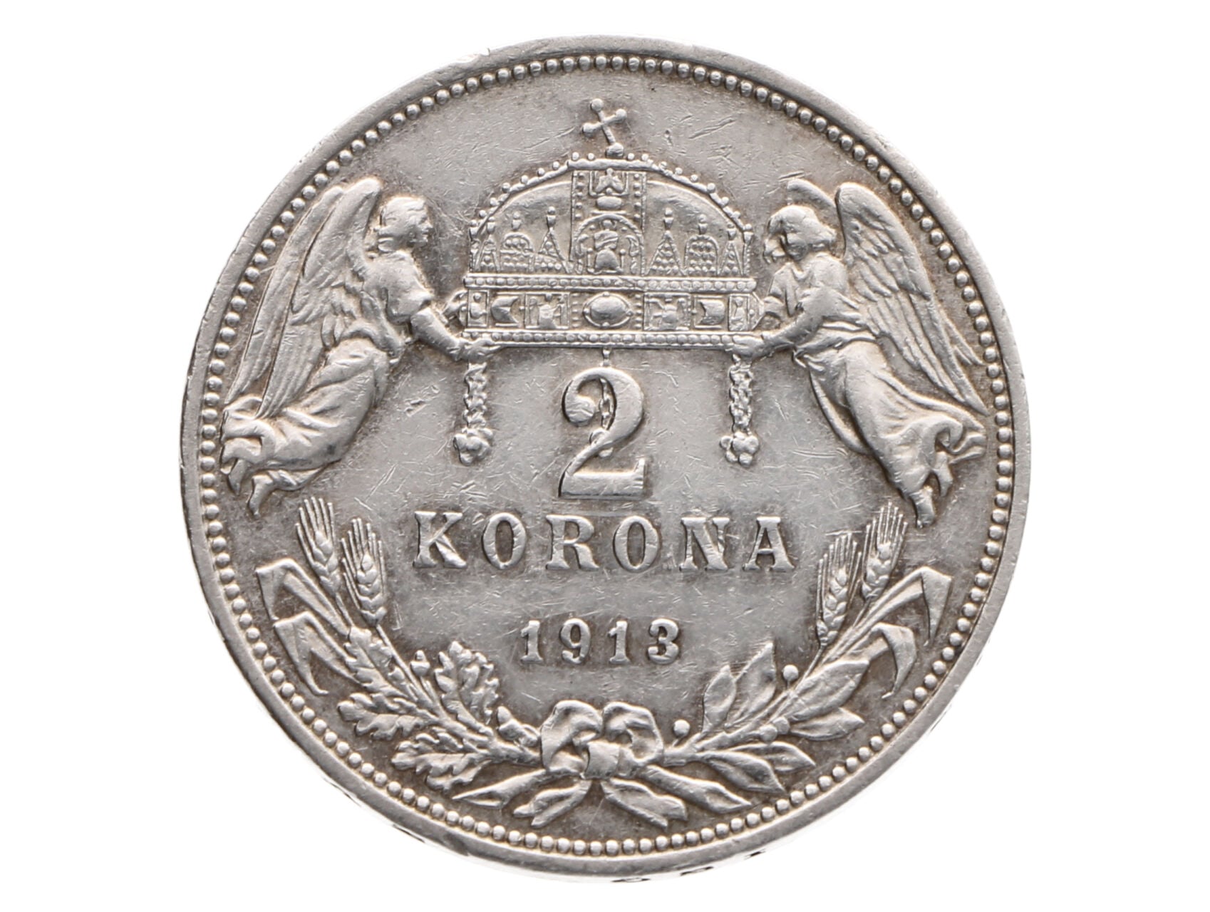 2 Korona 1913 K.B., dr. hranky_